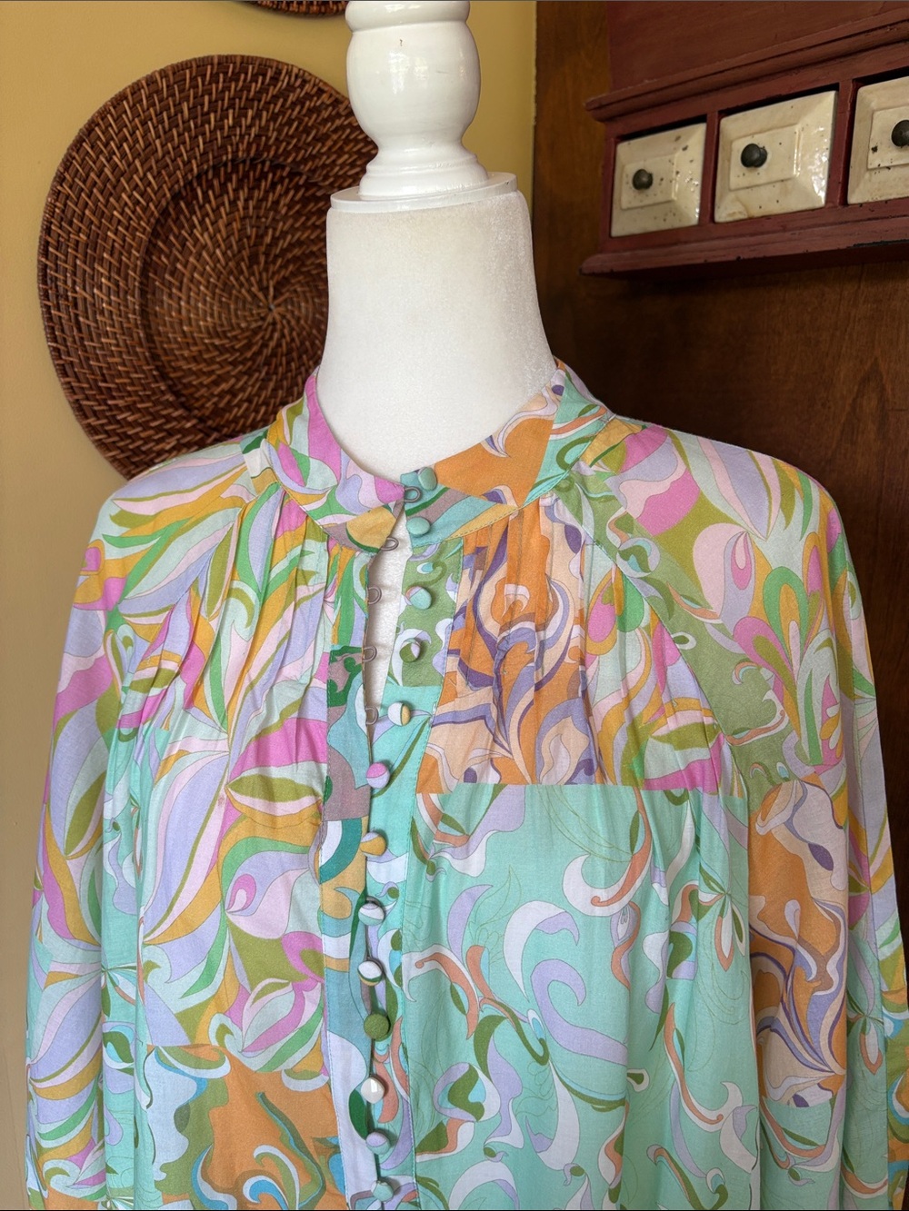 Antonio Melani Brynn pin tuck detail mock neck and tie belt waist dress size 6 - Picture 6 of 15